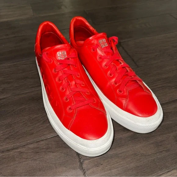 Givenchy Red Sneakers with White Soles